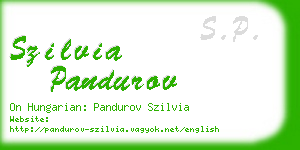 szilvia pandurov business card